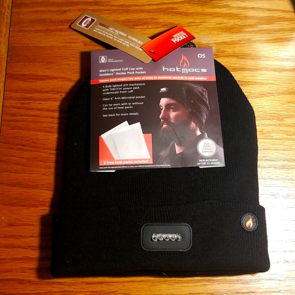 Mossy Oak Black Heated Beanie Hat with LED Control